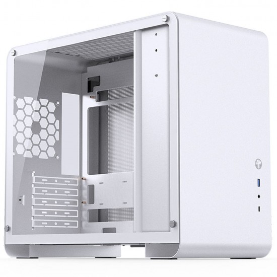 Jonsbo U4 Mini Micro-ATX Bilgisayar Kasası, Tempered Glass (Cam Panel) - Beyaz Renk