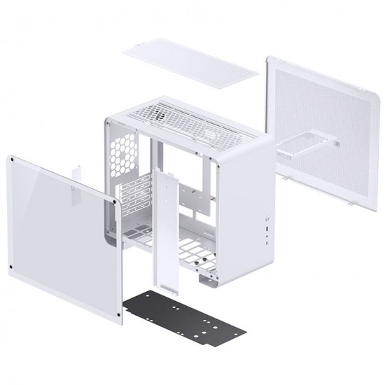 Jonsbo U4 Mini Micro-ATX Bilgisayar Kasası, Tempered Glass (Cam Panel) - Beyaz Renk