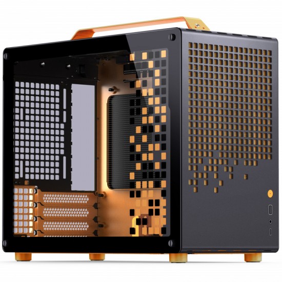 Jonsplus Z20 Tempered Glass Version Computer Case - Black-Orange