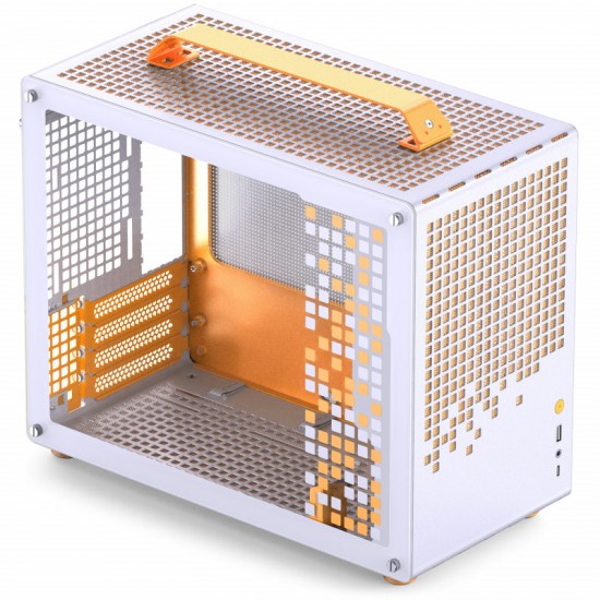 Jonsplus Z20 Tempered Glass Version Computer Case - White-Orange