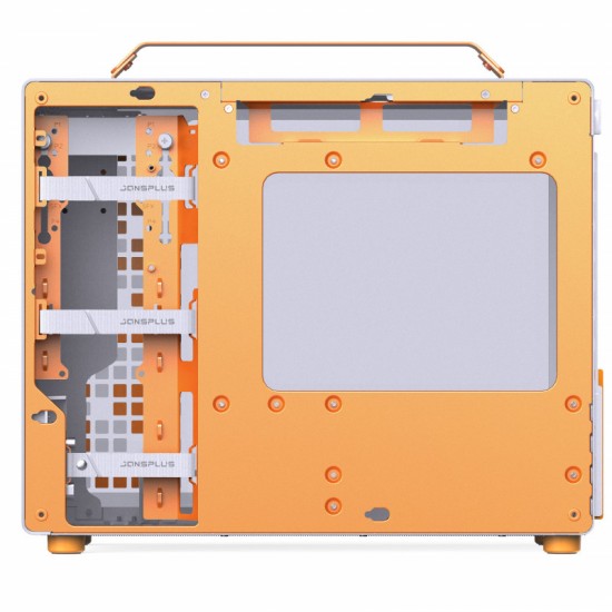 Jonsplus Z20 Tempered Glass Version Computer Case - White-Orange