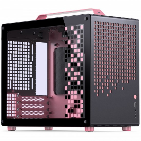 Jonsplus Z20 Tempered Glass Version Computer Case - Black-Pink