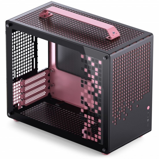 Jonsplus Z20 Tempered Glass Version Computer Case - Black-Pink