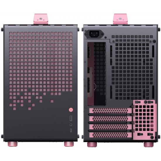 Jonsplus Z20 Tempered Glass Version Computer Case - Black-Pink