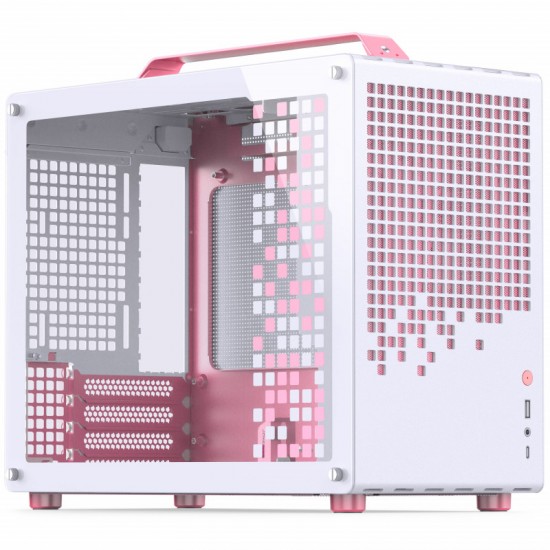 Jonsplus Z20 Tempered Glass Version Computer Case - White-Pink