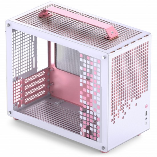 Jonsplus Z20 Tempered Glass Version Computer Case - White-Pink