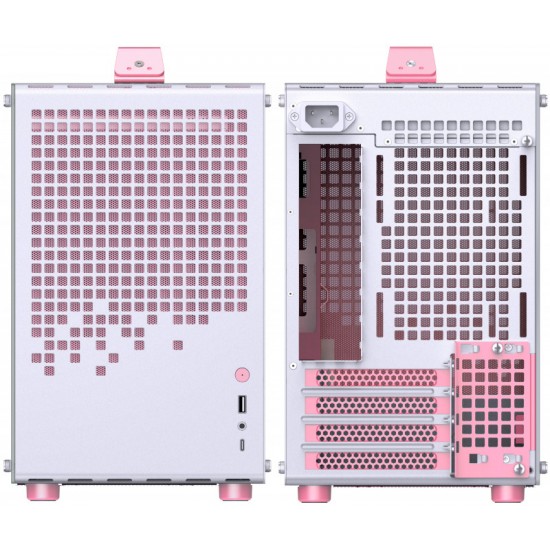 Jonsplus Z20 Tempered Glass Version Computer Case - White-Pink