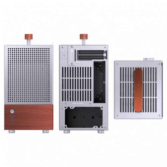 Jonsbo T6 Bilgisayar Kasası, Tempered Glass, Wood – Gümüş Renk