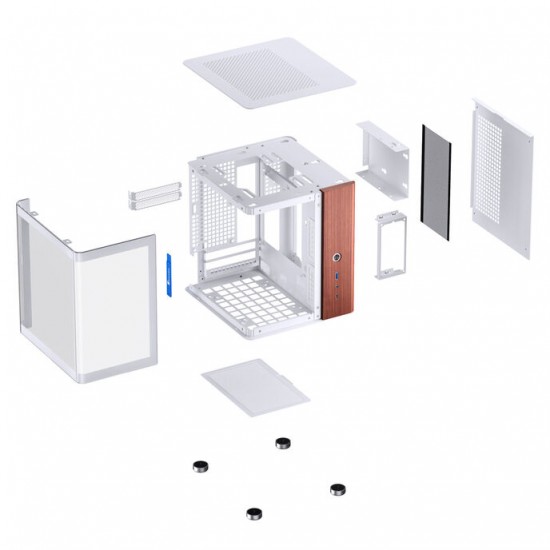 Jonsbo TK-0 Bilgisayar Kasası, Tempered Glass, Wood – Beyaz Renk