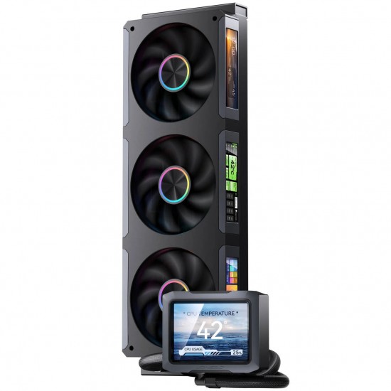 Jonsbo TF3-360SCB - ARGB, 3.5 inch + 3 x 3.38 inch LCD Screen Aio Cpu Cooler - 360mm - Black Jonsbo TF3-360SCB - ARGB, 3.5 inch + 3 x 3.38 inch LCD Screen Aio Cpu Cooler - 360mm - Black