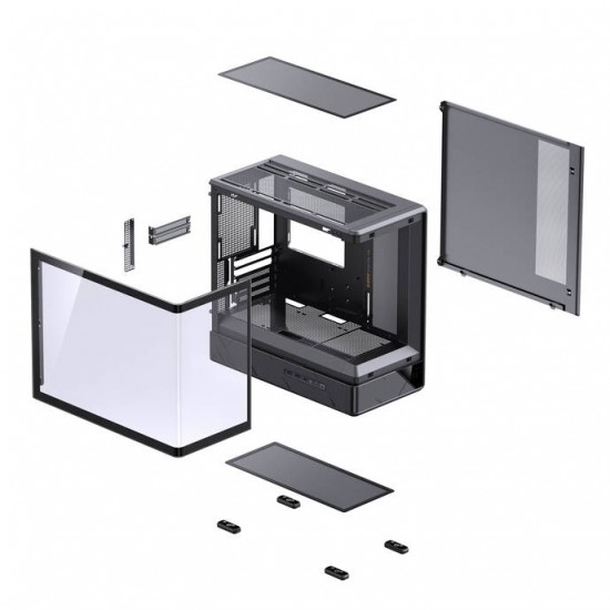 JONSBO D200 Black Mini Tower Pc Case with Small Display (Cpu Data)
