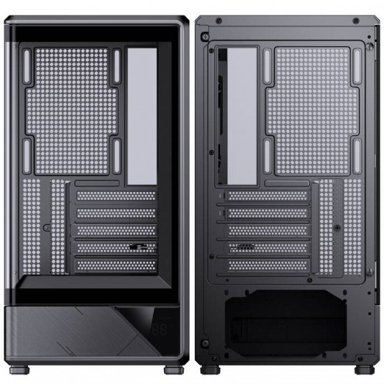 JONSBO D200 Black Mini Tower Pc Case with Small Display (Cpu Data)