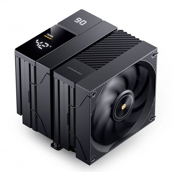 Jonsbo CC90 CPU Cooler, Dual Tower, 130mm PWM Fan, Display - Black