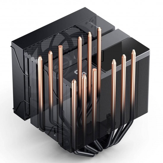 Jonsbo CC90 CPU Cooler, Dual Tower, 130mm PWM Fan, Display - Black