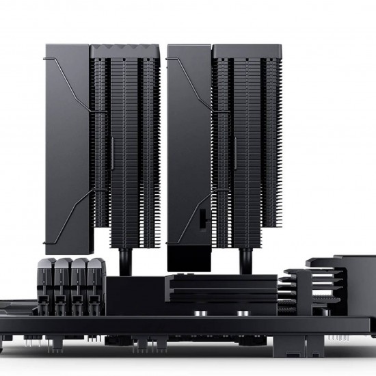 Jonsbo CC90 CPU Cooler, Dual Tower, 130mm PWM Fan, Display - Black