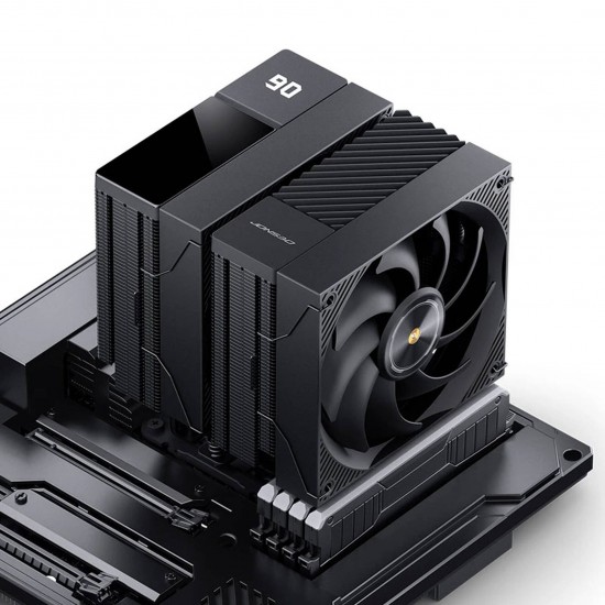 Jonsbo CC90 CPU Cooler, Dual Tower, 130mm PWM Fan, Display - Black