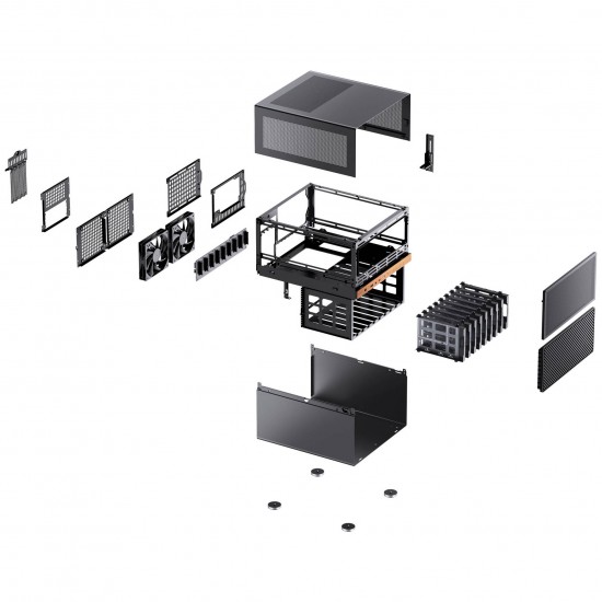 Jonsbo N6 NAS Case, E-ATX - Color: Black