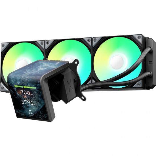 TRYX PANORAMA SE ARGB 360 All-in-One Liquid Cooler, 3D-AMOLED Display – 360mm, Siyah TRYX PANORAMA SE ARGB 360 All-in-One Liquid Cooler, 3D-AMOLED Display – 360mm, Siyah
