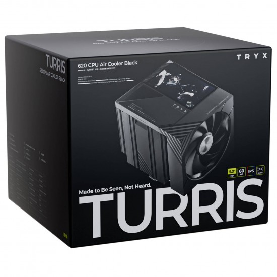 TRYX TURRIS T620 CPU Air Cooler - 5 inch IPS 60 Hz Display - 120mm - Black