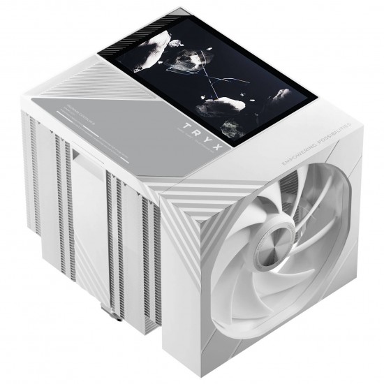 TRYX TURRIS T620 CPU Air Cooler - 5 inch IPS 60 Hz Display - 120mm - White