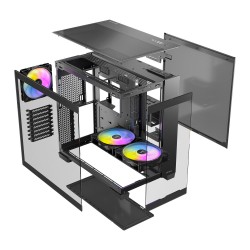 Antec Full C8 ARGB E-ATX - Black - Tempered Glass, 2 x 160mm + 140mm ARGB Fans
