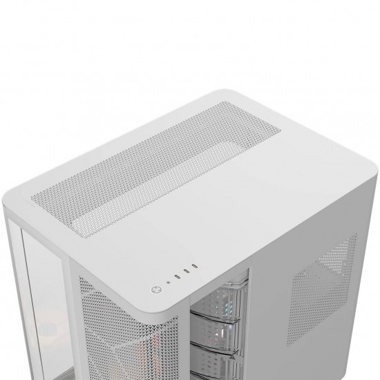 Corsair AIR 5400 RS-R ARGB PC Case, White, Includes pre-installed 3× RS-R ARGB reverse fans