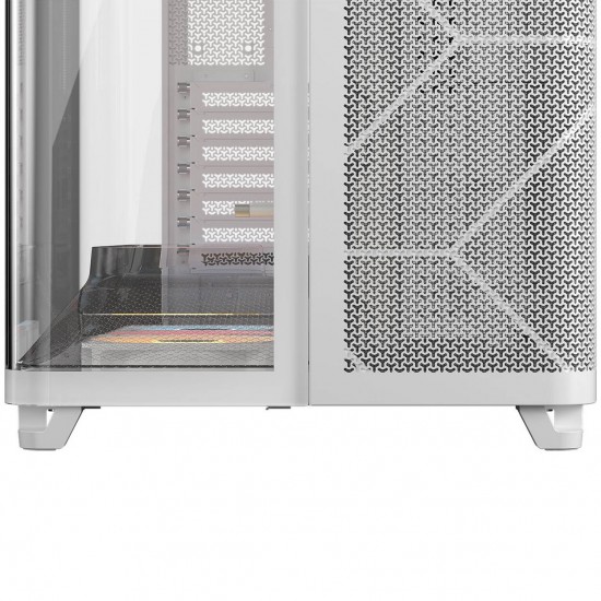 Corsair AIR 5400 RS-R ARGB PC Case, White, Includes pre-installed 3× RS-R ARGB reverse fans
