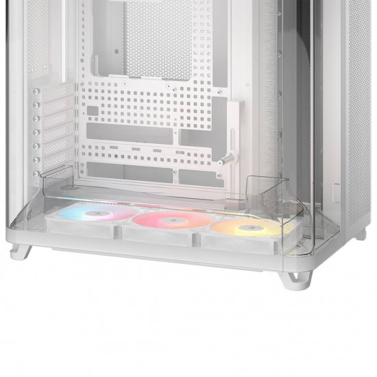 Corsair AIR 5400 RS-R ARGB PC Case, White, Includes pre-installed 3× RS-R ARGB reverse fans