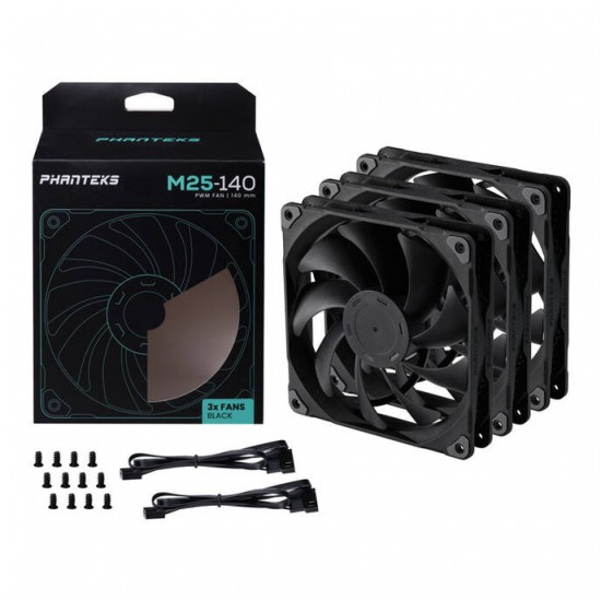 PHANTEKS M25 PWM - 3in1 Set - 140mm - Black PHANTEKS M25 PWM - 3in1 Set - 140mm - Black