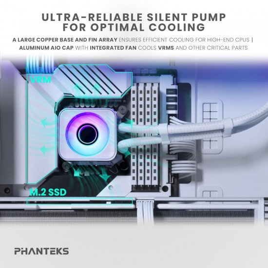 PHANTEKS Glacier One 420D30 X2 DRGB AiO Water Cooling - 420mm, Beyaz Renk, İşlemci Sıvı Soğutucu PHANTEKS Glacier One 420D30 X2 DRGB AiO Water Cooling - 420mm, Beyaz Renk, İşlemci Sıvı Soğutucu