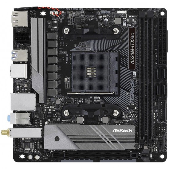 ASRock A520M-ITX/ac - Mini-ITX Anakart - Socket: AM4 - Chipset: A520 ASRock A520M-ITX/ac - Mini-ITX Anakart - Socket: AM4 - Chipset: A520