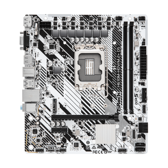 ASRock H610M-HDV/M.2+ D5 micro ATX Anakart - LGA1700 Soket H610 Chipset
