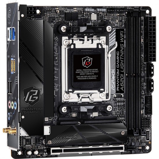 ASRock A620I LIGHTNING WIFI - mini ITX Anakart - Socket: AM5 - Chipset: A620 ASRock A620I LIGHTNING WIFI - mini ITX Anakart - Socket: AM5 - Chipset: A620