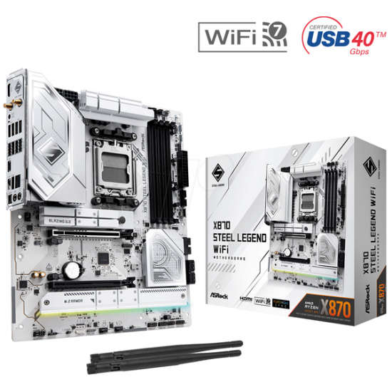 ASRock X870 Steel Legend WiFi - ATX - Socket AM5 - AMD X870 Chipset Anakart