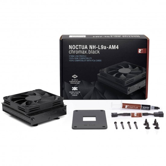 Noctua NH-L9a-AM4 chromax.black Low Profile CPU-Cooler - 92mm Noctua NH-L9a-AM4 chromax.black Low Profile CPU-Cooler - 92mm