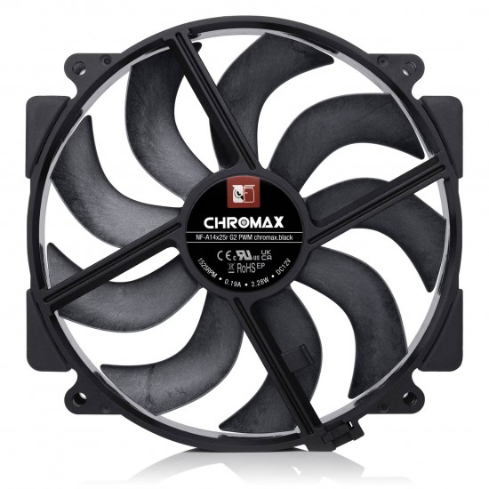 Noctua NF-A14X25r G2 PWM chromax.black Fan - LCP -140mm