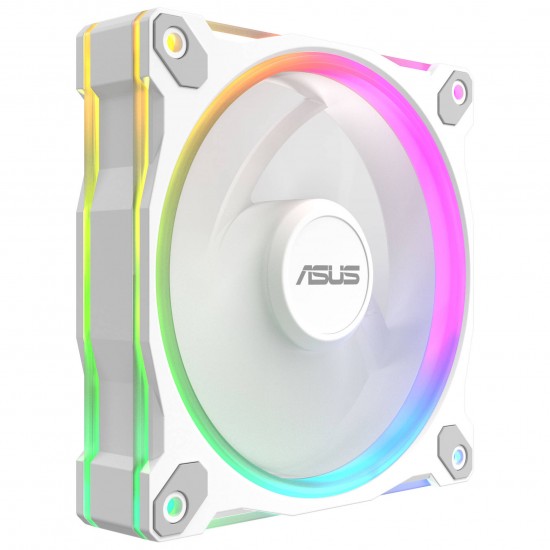 ASUS Prime MR120 ARGB Fan, PWM - 120mm, White - Reverse Blade ASUS Prime MR120 ARGB Fan, PWM - 120mm, White - Reverse Blade