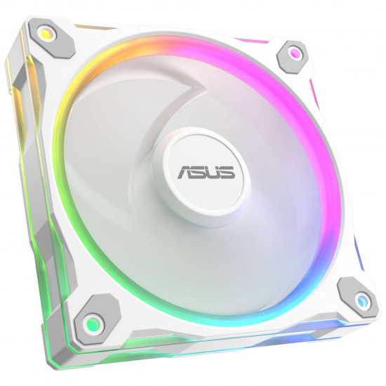 ASUS Prime MR120 ARGB Fan, PWM, Aura Sync - 120mm, White - (Beyaz Renk 3'lü Set) - Reverse Blade ASUS Prime MR120 ARGB Fan, PWM, Aura Sync - 120mm, White - (Beyaz Renk 3'lü Set) - Reverse Blade