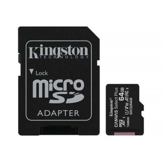 Kingston Canvas Select Plus 64GB UHS-I microSDXC Hafıza Kartı