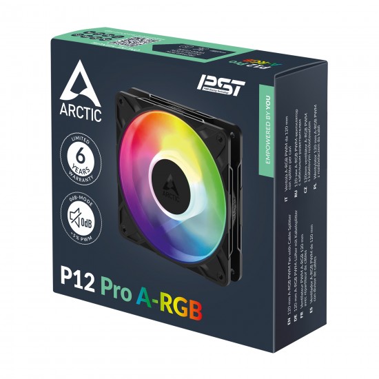Arctic P12 Pro A-RGB 120mm PWM PST - Fan (Black) Arctic P12 Pro A-RGB 120mm PWM PST - Fan (Black)