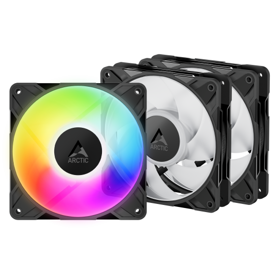 Arctic P12 Pro A-RGB 120mm PWM PST 3X Fan Set (Black) Arctic P12 Pro A-RGB 120mm PWM PST 3X Fan Set (Black)