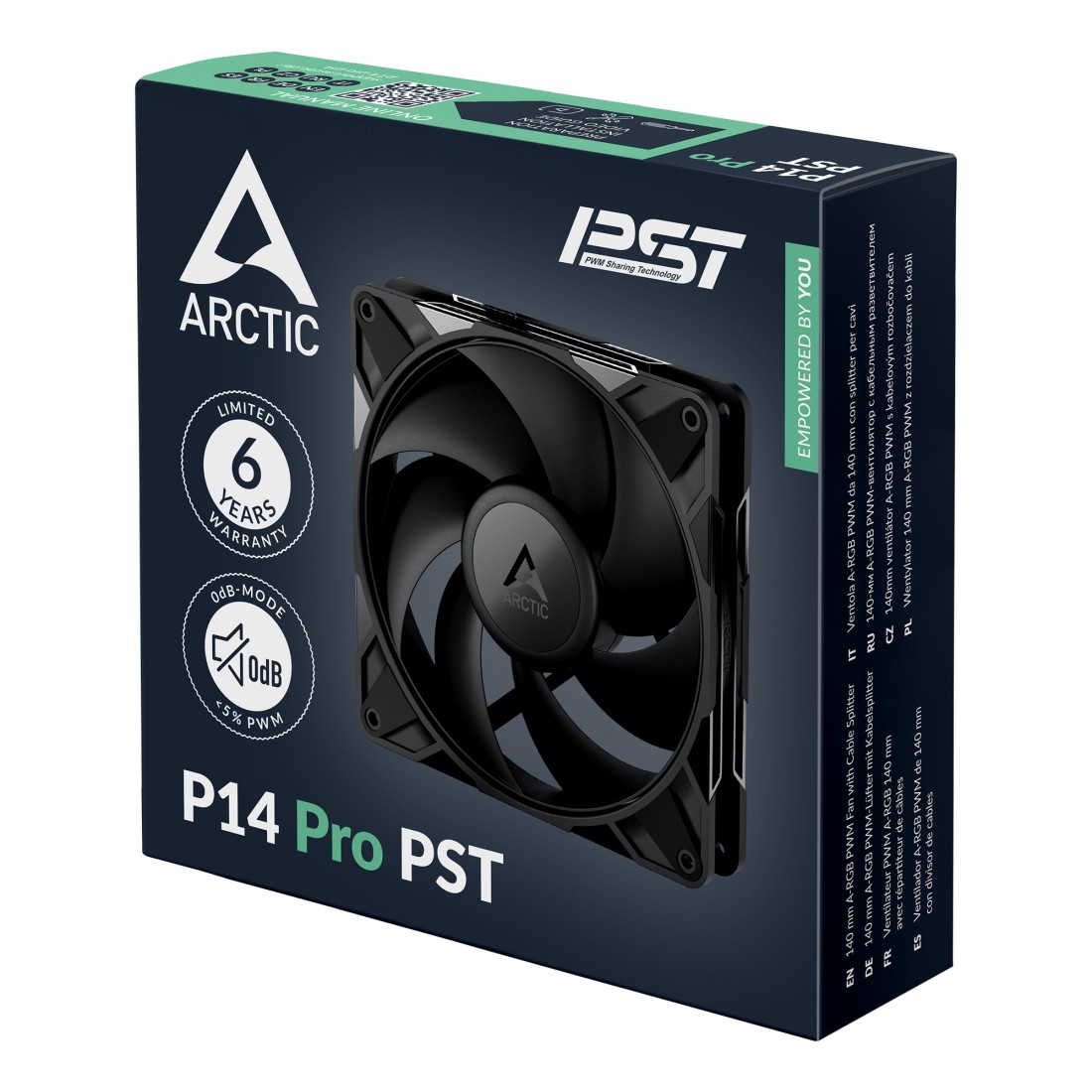 VENTILADOR 14CM ARCTIC P14 PRO PST NEGRO PACK 5 VENTILADORES - miniatura 2