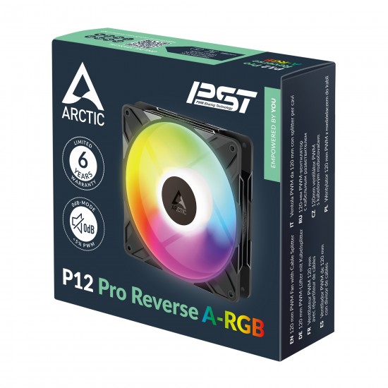 Arctic P12 Pro A-RGB 120mm PWM PST - Reverse Fan (Black)