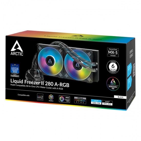 ARCTIC Liquid Freezer II 280 A-RGB Multi Compatible All-in-One CPU Water Cooler (ACFRE00106A)