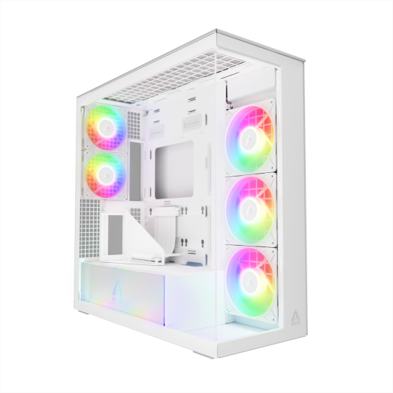 ARCTIC Xtender Bilgisayar Kasası, E-ATX, RGB, Tempered Glass - Dahili 5 Fan (Riser ve Gpu Holder Dahil) - Beyaz ARCTIC Xtender Bilgisayar Kasası, E-ATX, RGB, Tempered Glass - Dahili 5 Fan (Riser ve Gpu Holder Dahil) - Beyaz