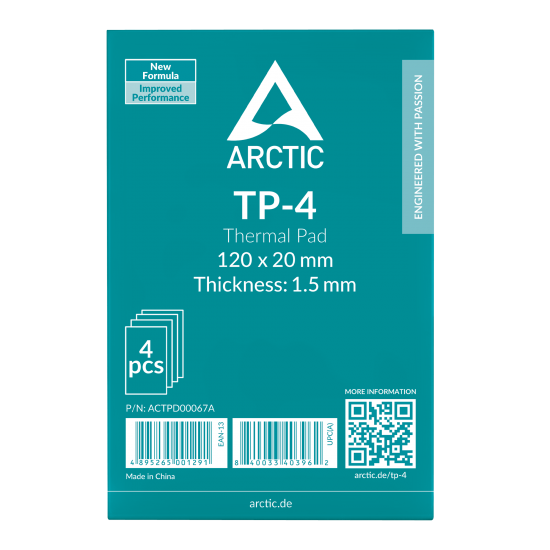 Arctic TP-4 Premium Performance Thermal Pad - Boyut: 120x20mm - Kalınlık 1.5mm (4 Adet)