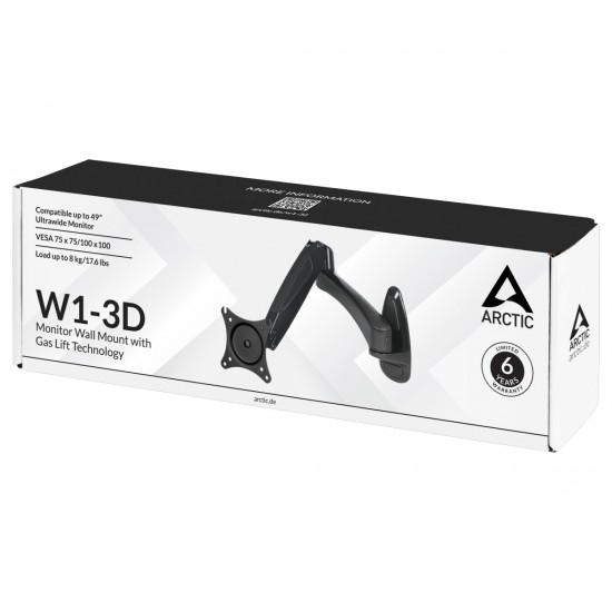 Arctic W1-3D Gas Spring Monitor Wall Mount