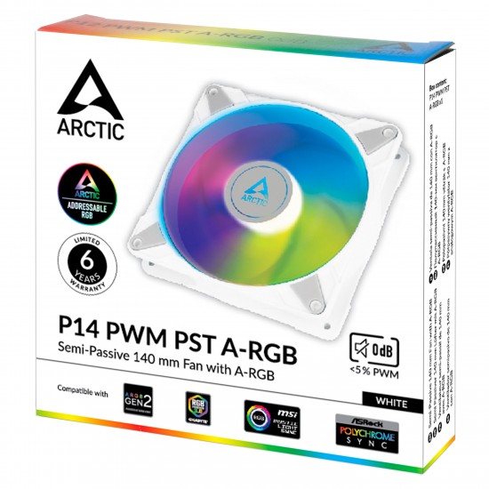 ARCTIC P14 PWM PST A-RGB - Beyaz Renk Kasa Fanı (ACFAN00276A)