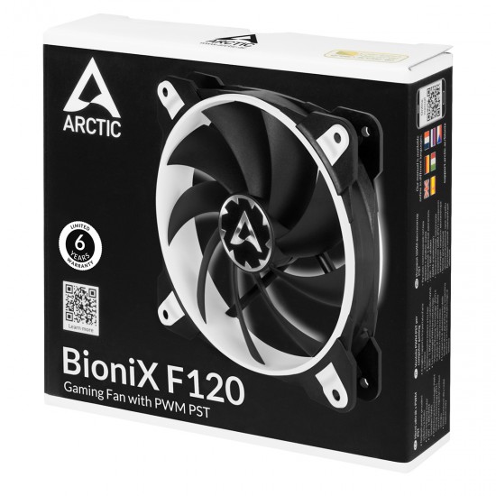 Arctic BioniX F120 Gaming Fan with PWM PST Case Fan 120mm  (12cm Kasa Fanı Siyah-Beyaz ) (ACFAN00093A)