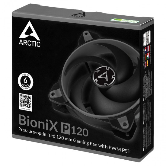 Arctic BioniX P120 120mm Gaming Fan with PWM PST (12cm Kasa Fanı Siyah/Gri Renk) (ACFAN00168A)